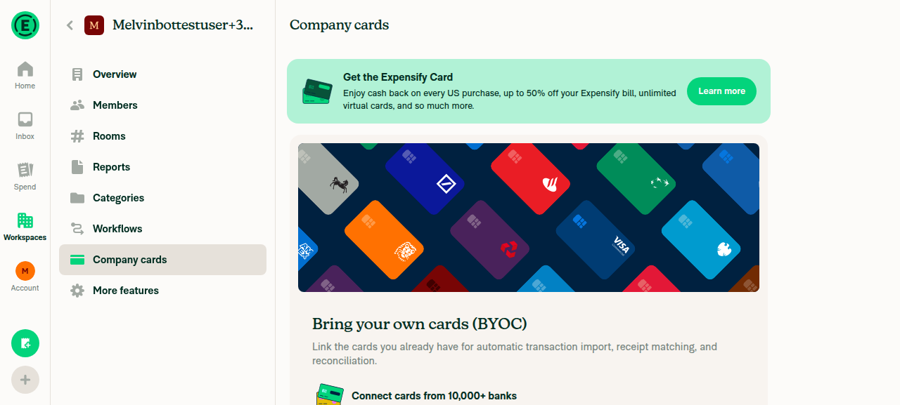 Company cards empty state loaded cleanly