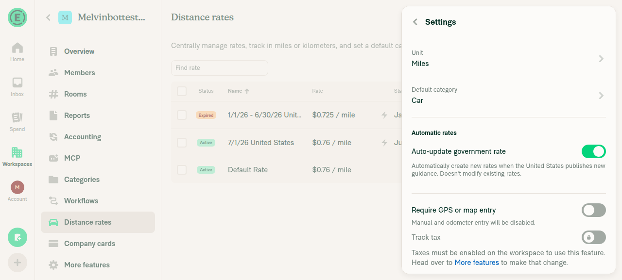 Auto-update government rate on