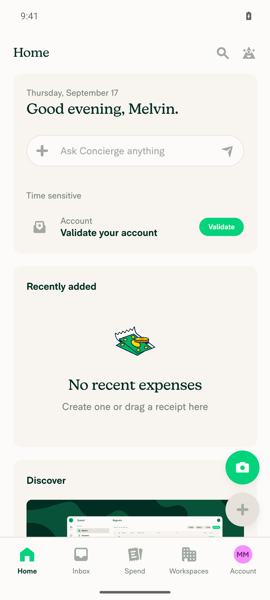 Home page widget cards with rounded corners