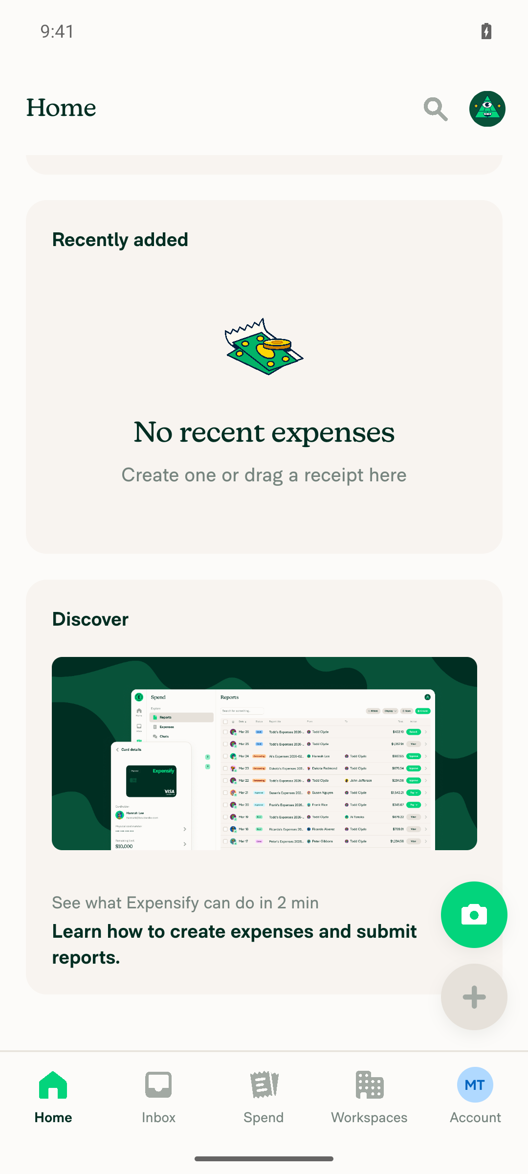 Home page widget headers 'Recently added' and 'Discover'
