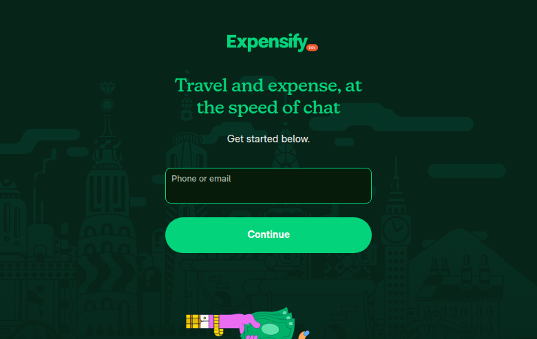 Login page showing Expensify dev badge