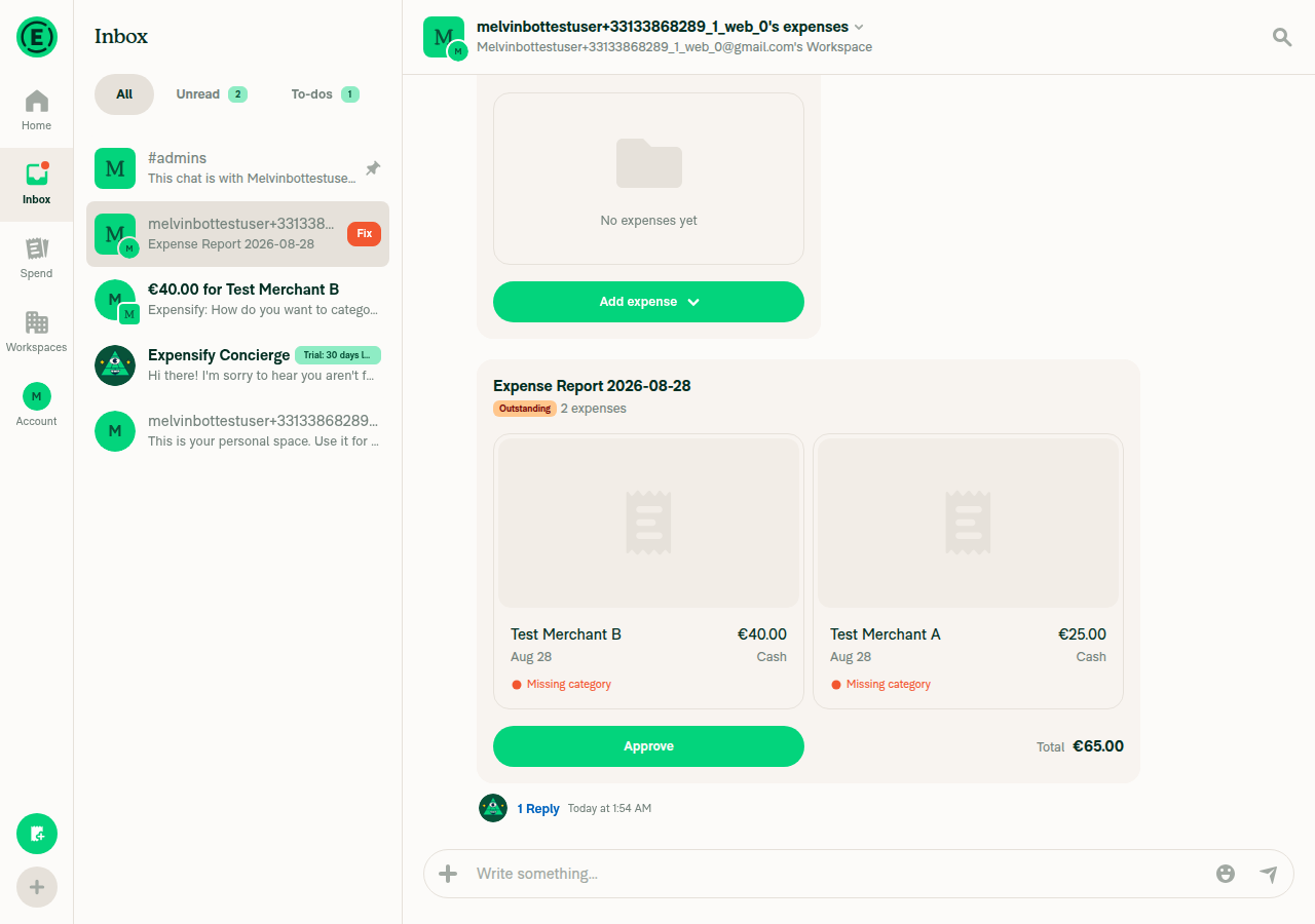 Report B now holds 2 expenses after the move