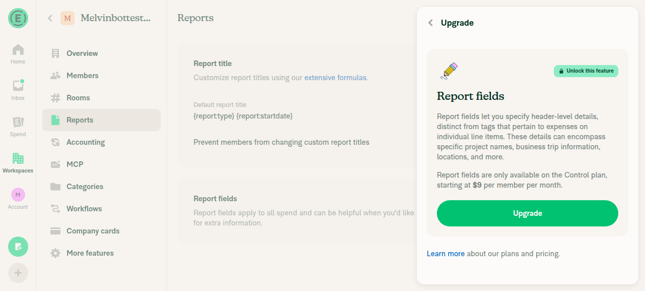 Report fields toggle enabled after in-app upgrade