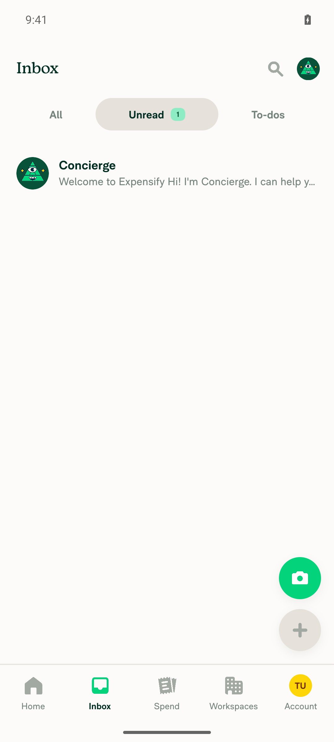 LHN Unread tab showing a 1 count pill