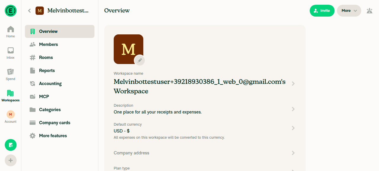 Workspace Overview page after onboarding completes