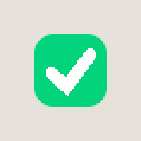 6x zoom crop of the checked Search row checkbox - checkmark fills the 16x16 box edge-to-edge