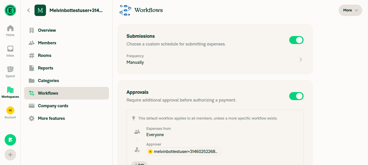 Workflows page after clicking Download workflows, no error shown