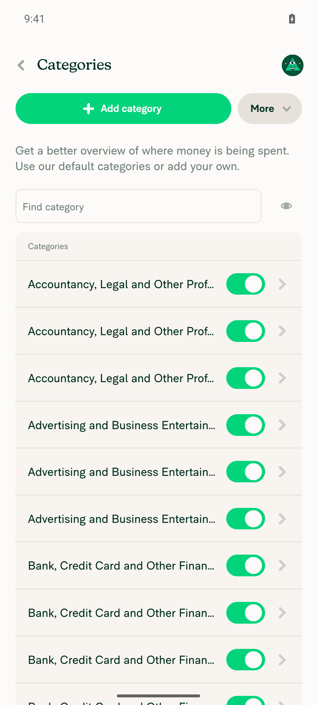 Workspace Categories page for the new Collect workspace