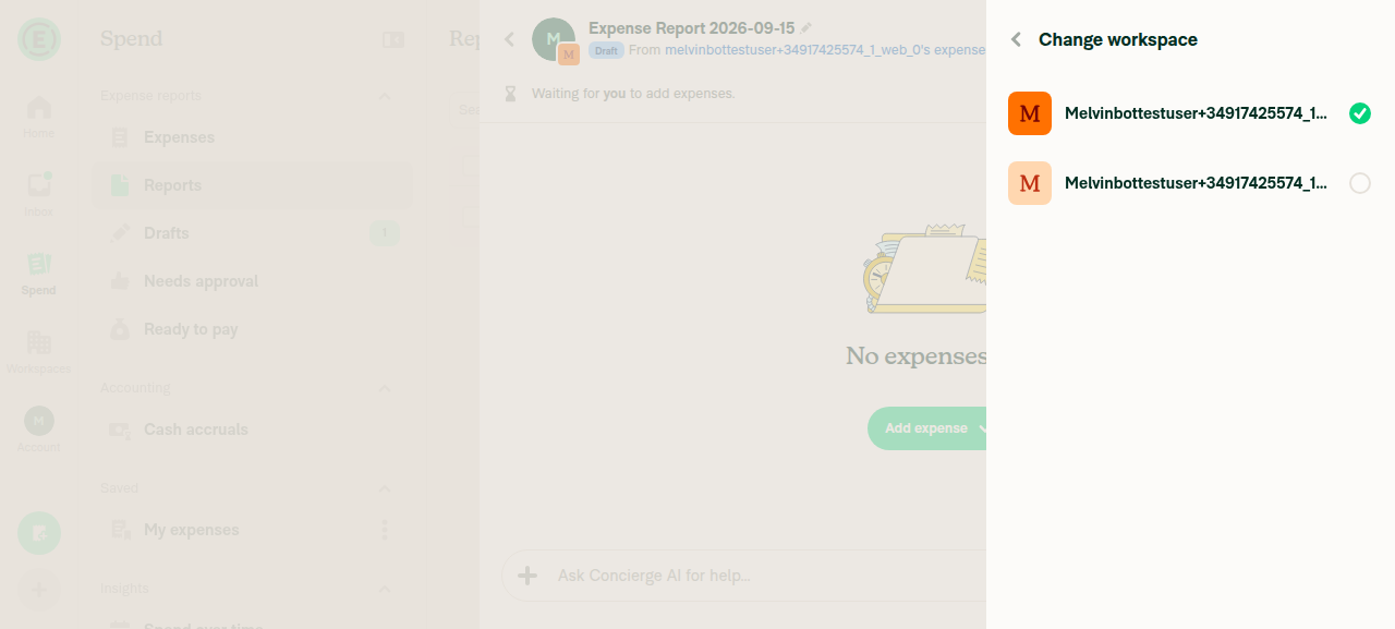 Change workspace list with no Save button