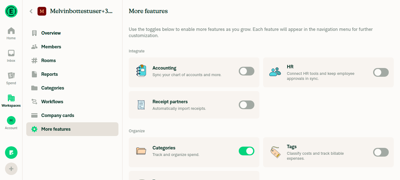 Invoices toggle OFF before enabling (baseline)