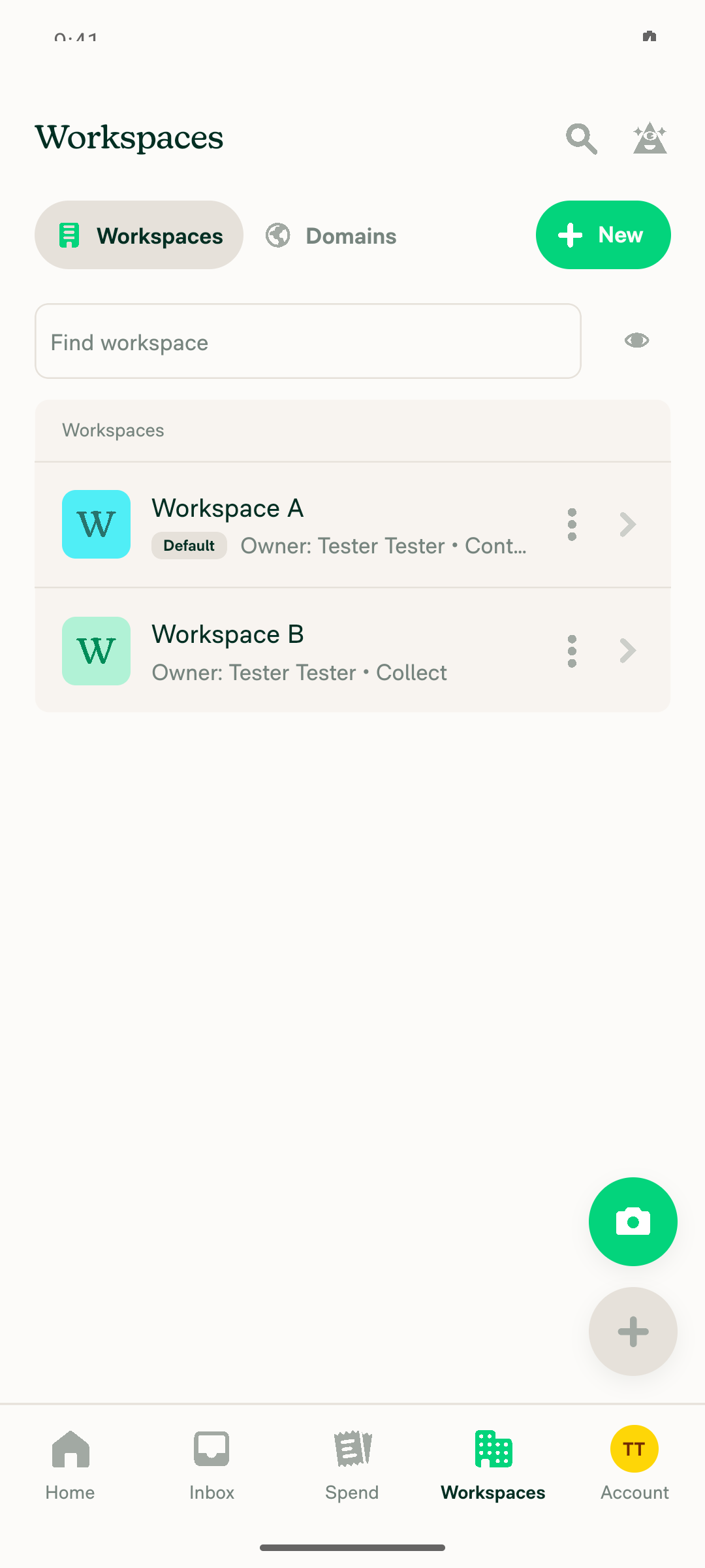 Workspaces list precondition
