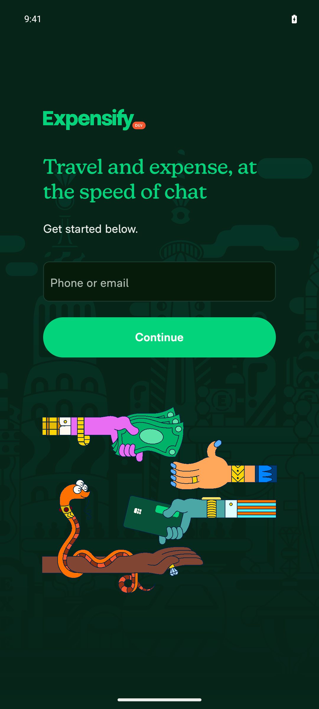 Sign-in screen after logging out