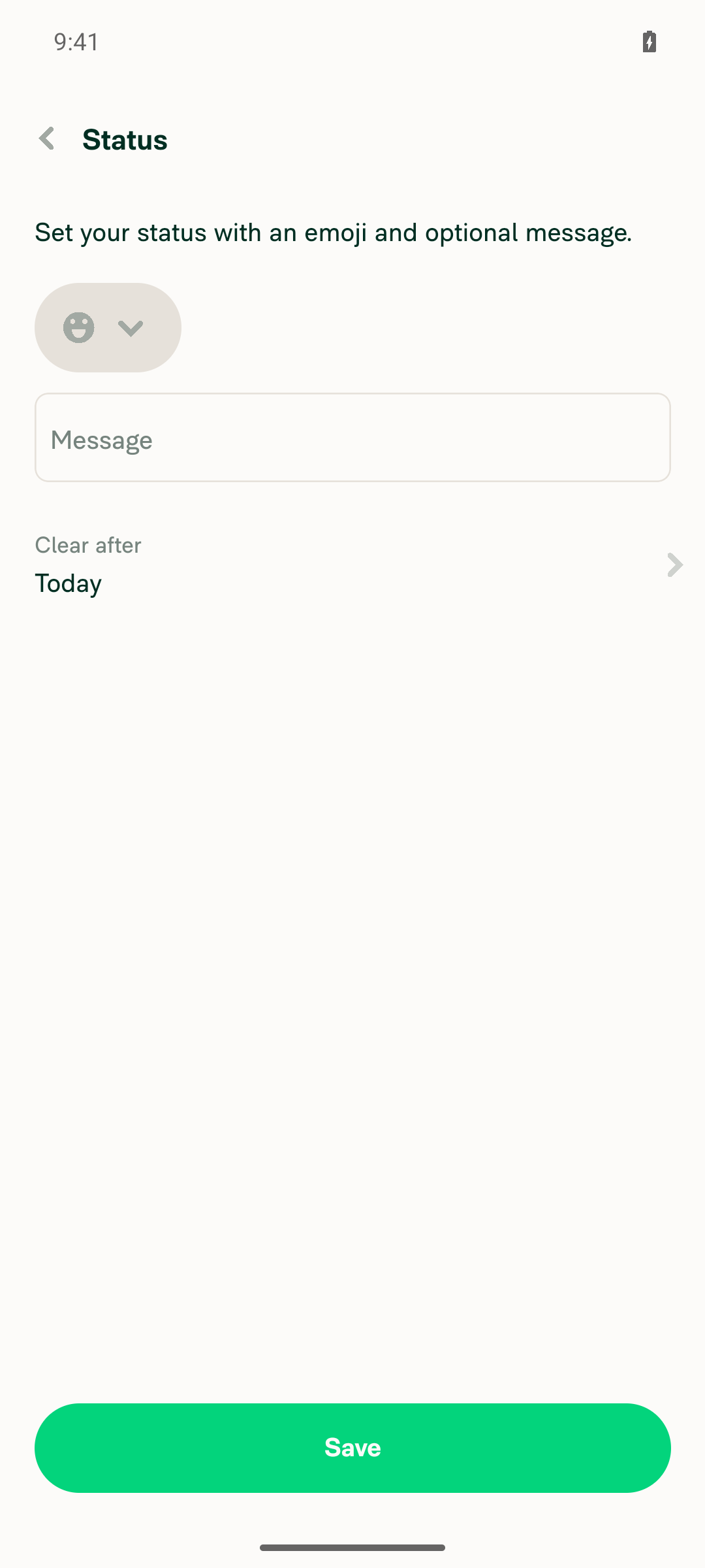 Status page with no vacation delegate section