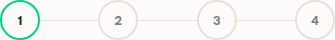 Close-up of step indicator circles showing 1 (active green), 2, 3, 4 connected by lines