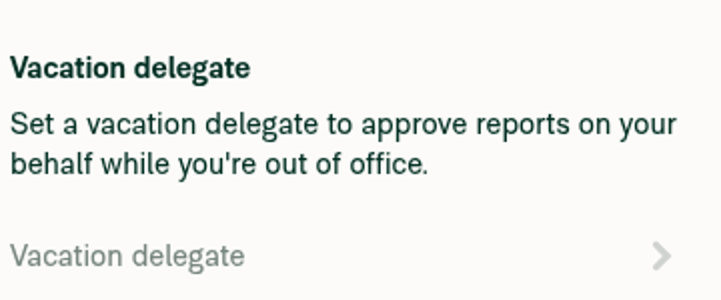 Vacation delegate placeholder row