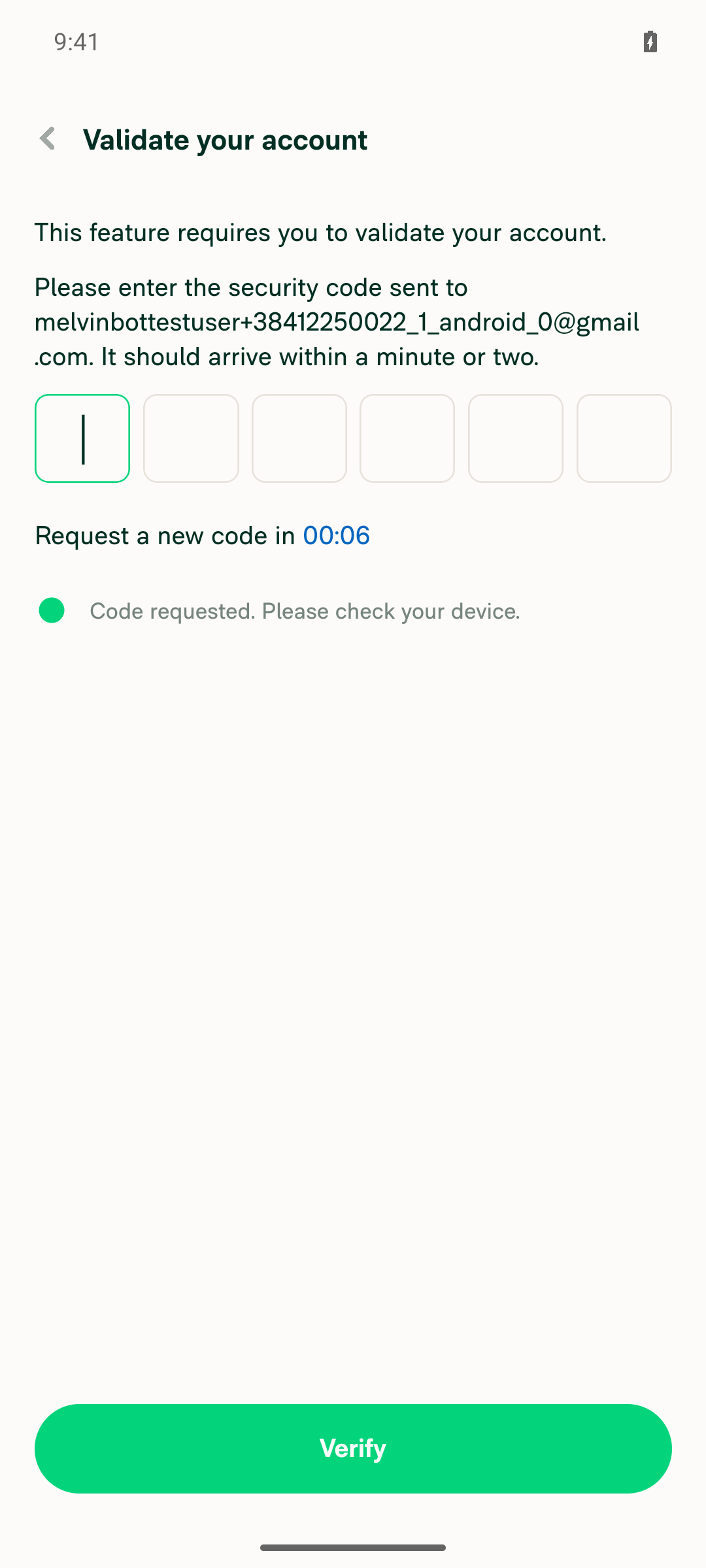 Account security-code validation screen blocking Add cards flow
