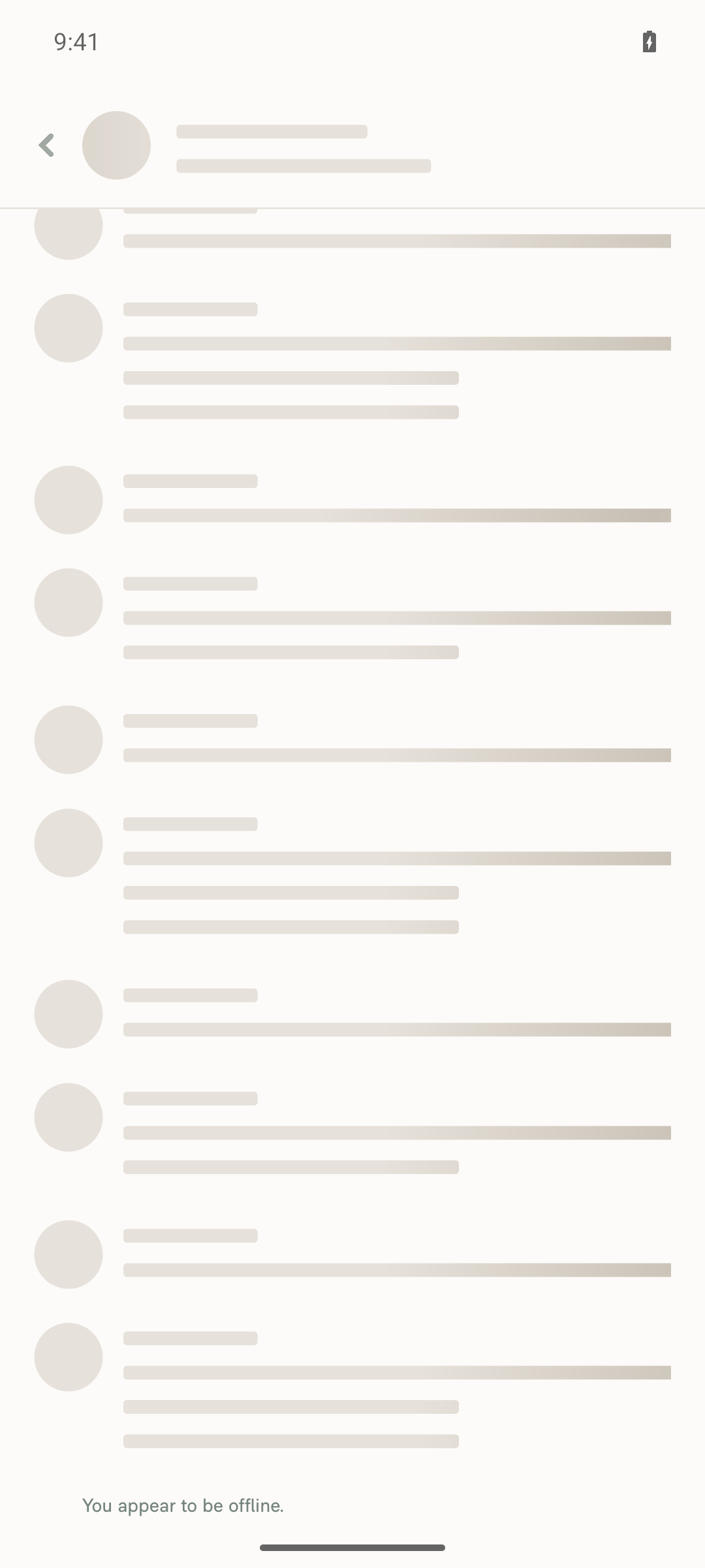Screen after tapping Go Back, confirming real navigation away from the loader