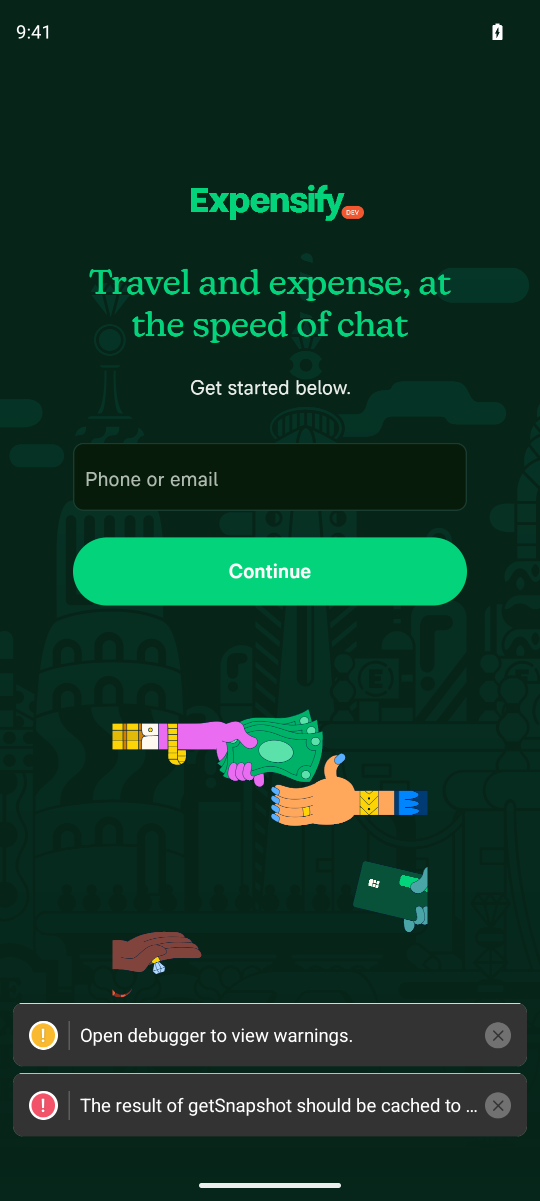 debug 02 sign-in button still says Continue after reload