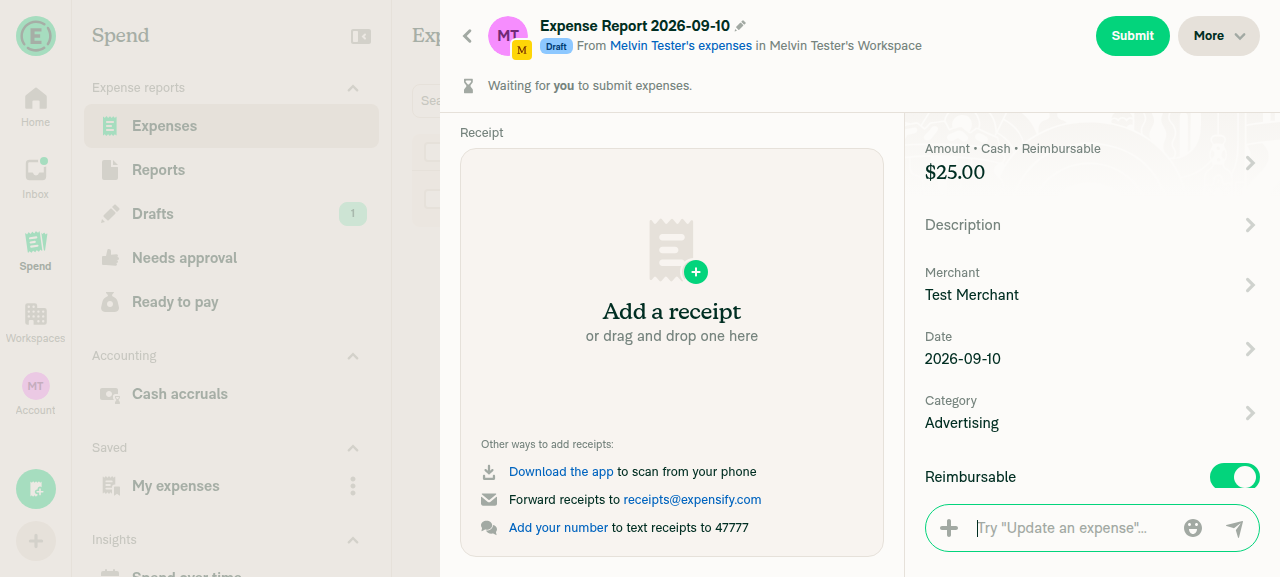 MoneyRequestView expense details render