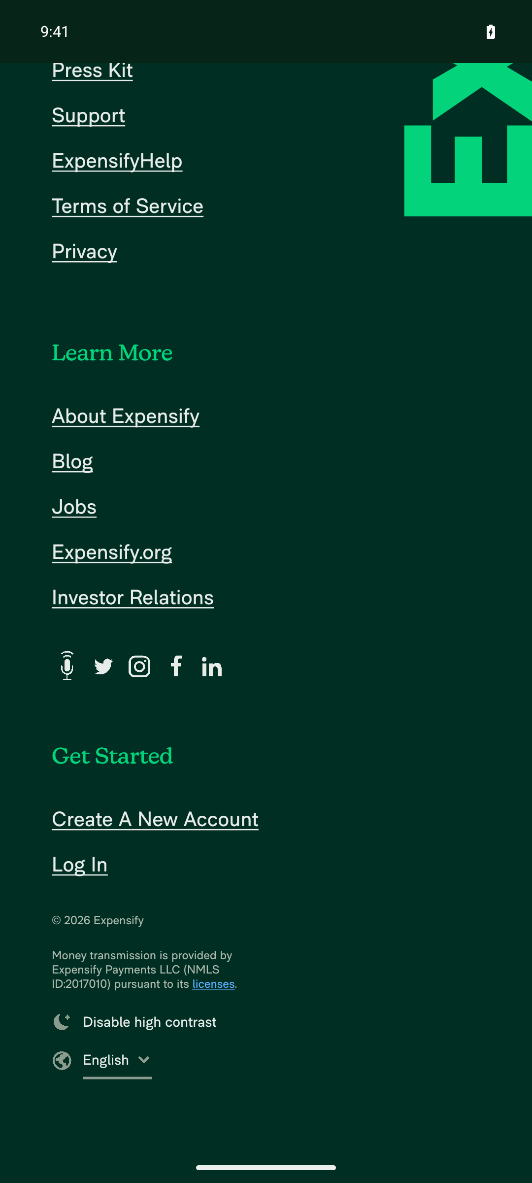 High contrast mode enabled on sign-in screen