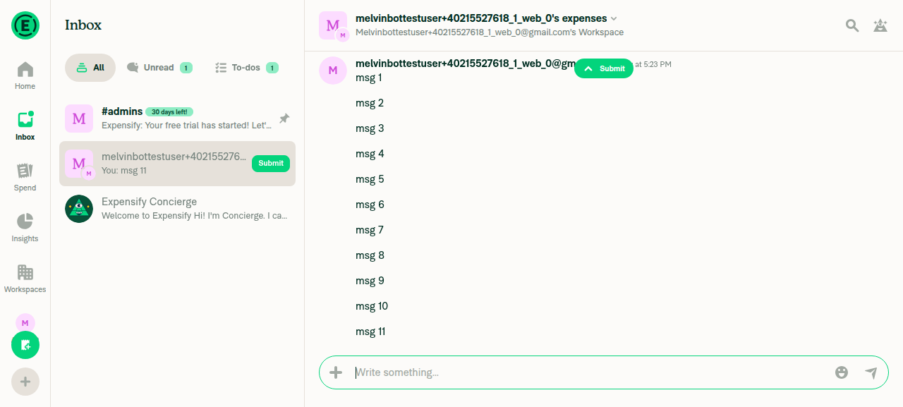 Submit pill appears after preview scrolls out