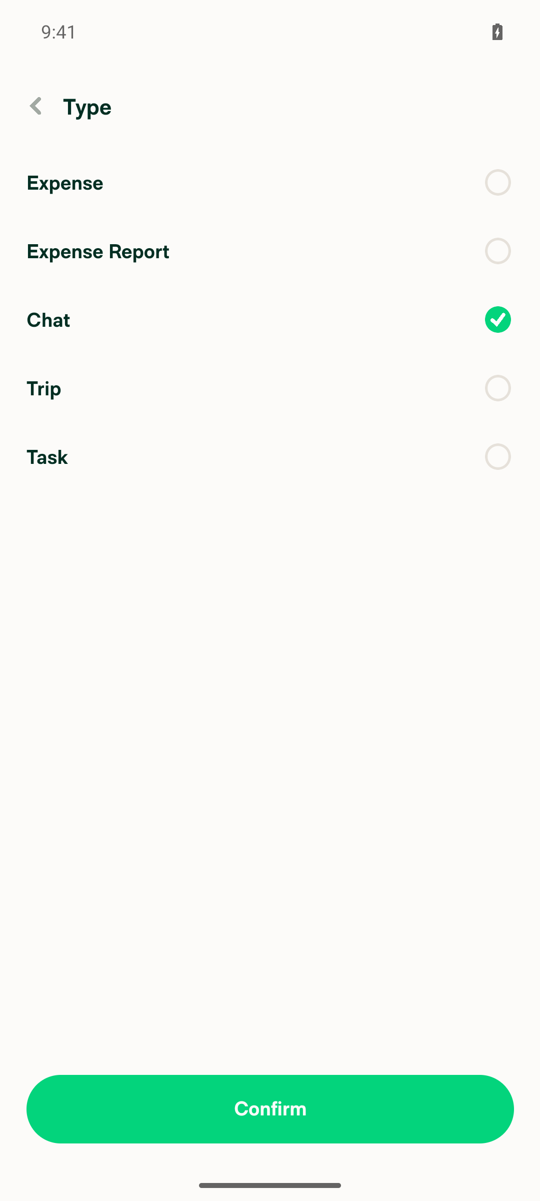 Filters panel showing Type = Chat