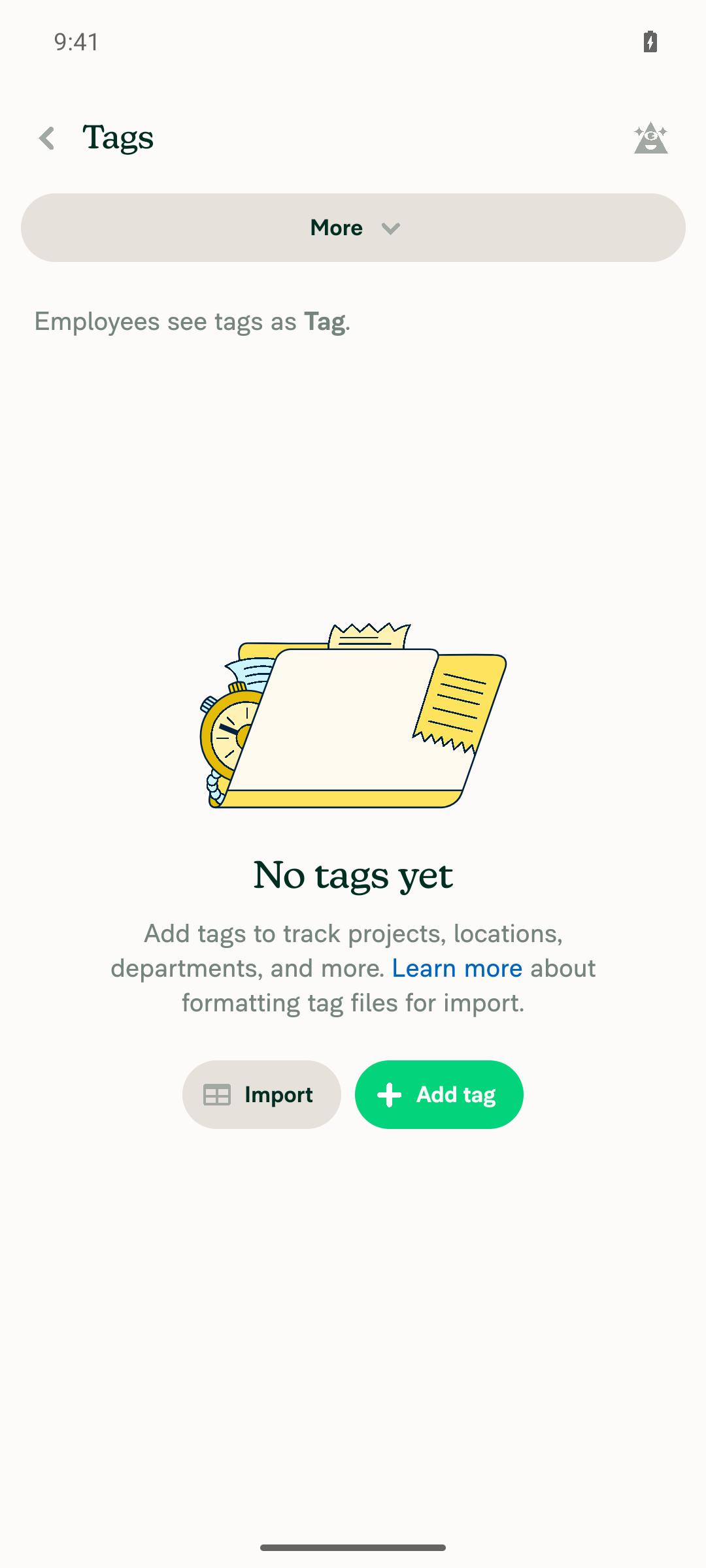 Tags page loaded