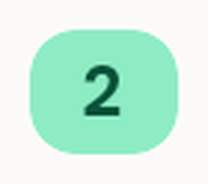 6x zoomed crop of Unread tab count pill showing 2 centered