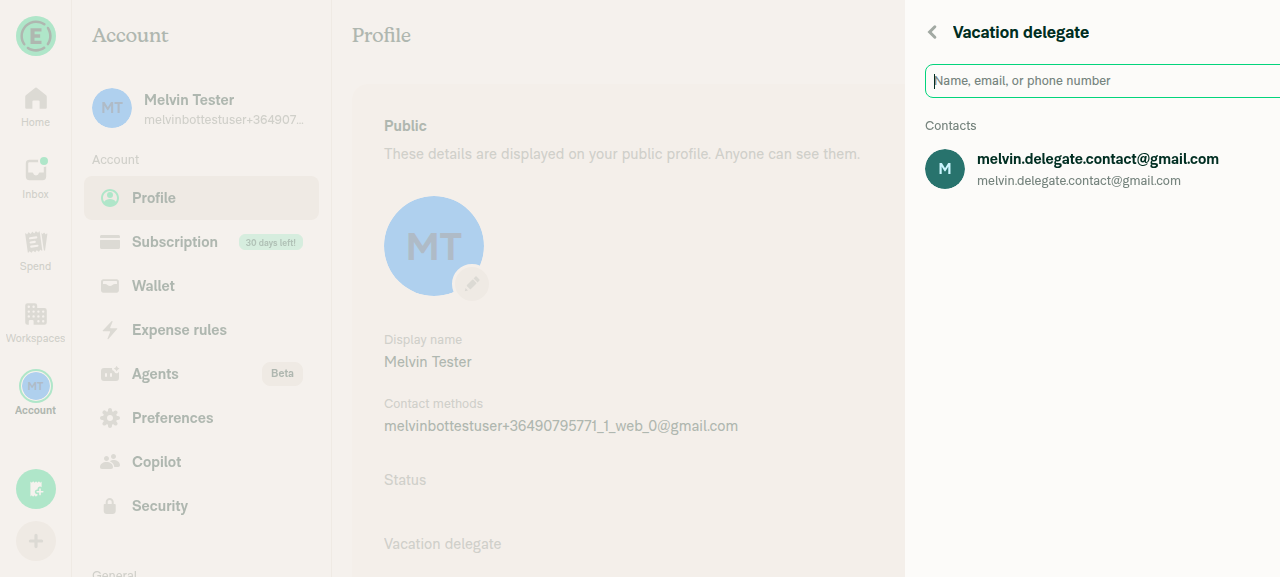 Member selection list with one contact option