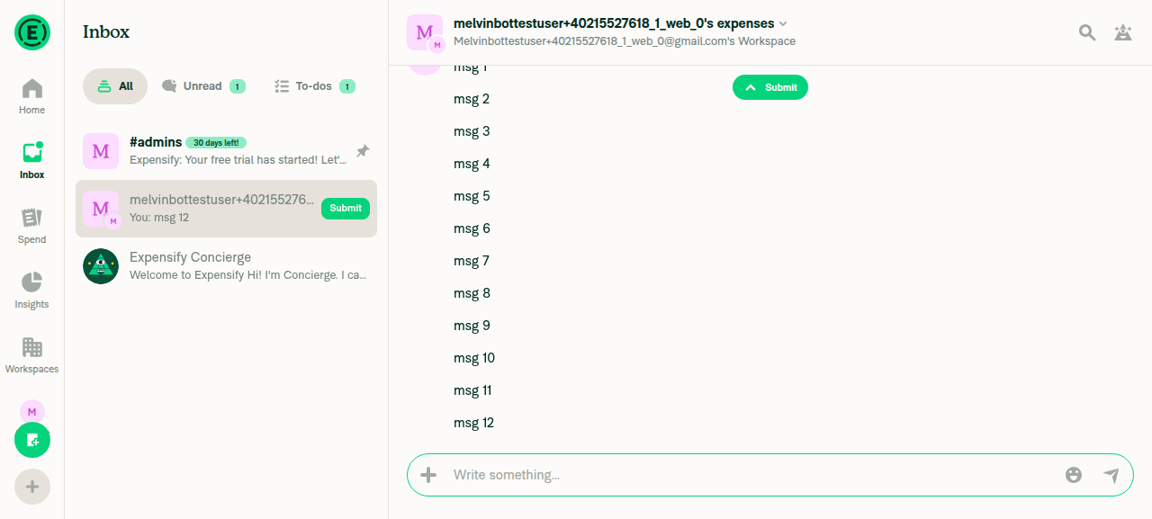 Submit pill stays after another message