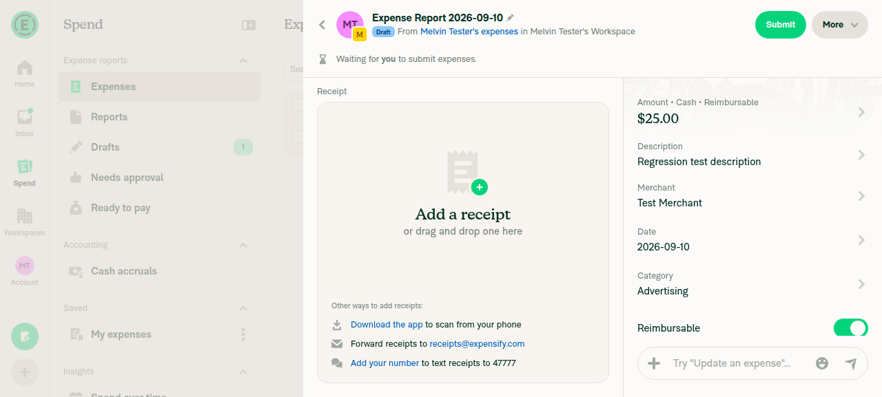 Expense after Description edit