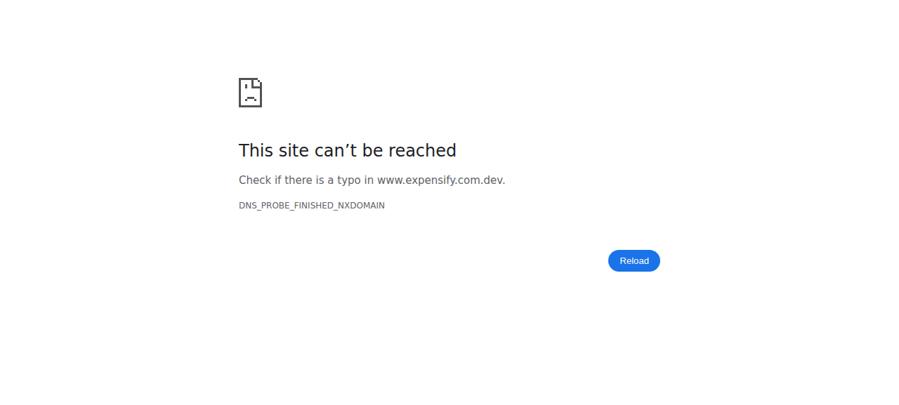 Browser tab stuck on DNS_PROBE_FINISHED_NXDOMAIN for the OAuth callback host after clicking QuickBooks Online Connect
