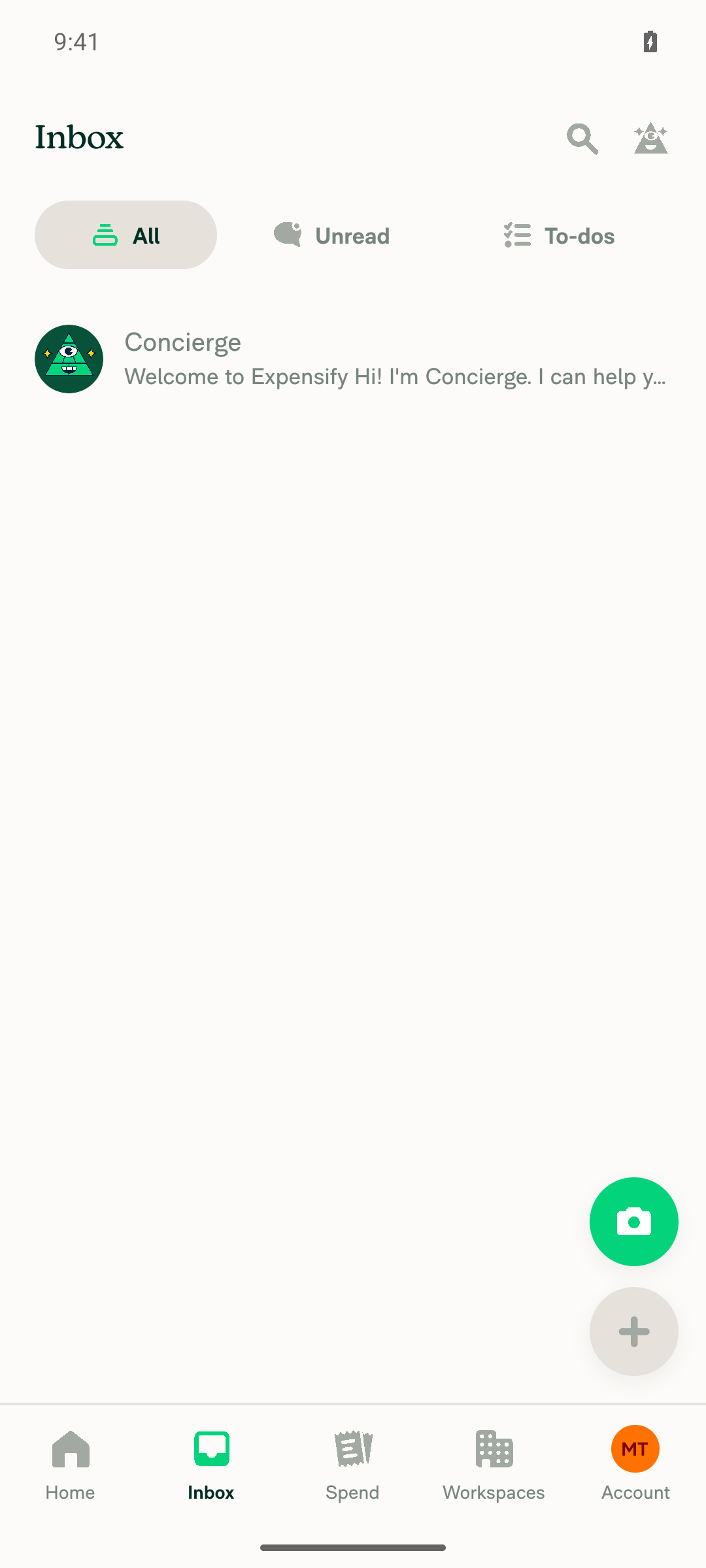 Inbox rendered and responsive after share attempts