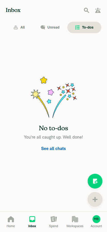 To-dos tab selected showing empty state