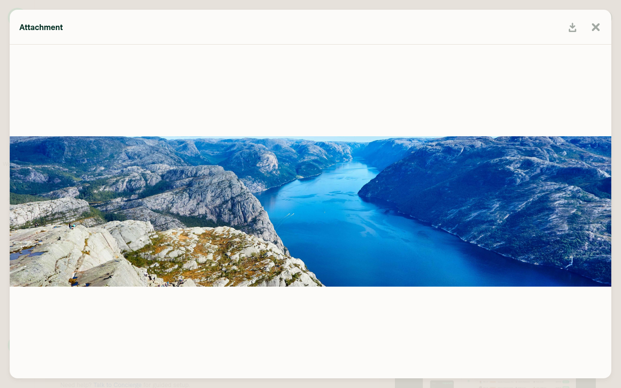 Wide image fitted and fully visible in attachment modal