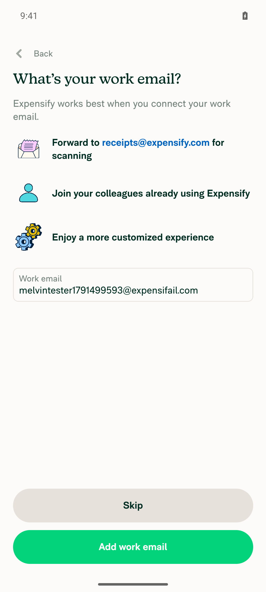 Clean editable work email form after re-selecting Join Workspace