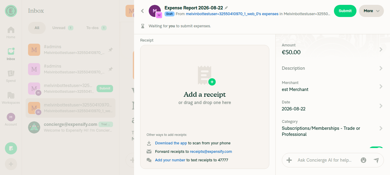 Report header now shows the report attached to the newly selected Workspace 1