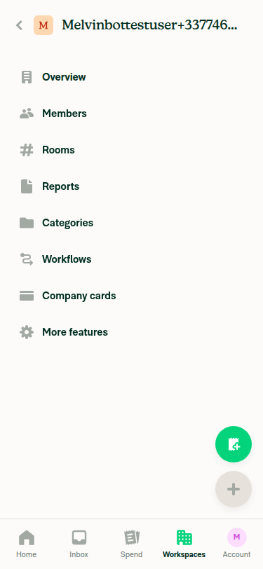 Tapping Workspaces tab again lands on workspace initial page, not the sub-page