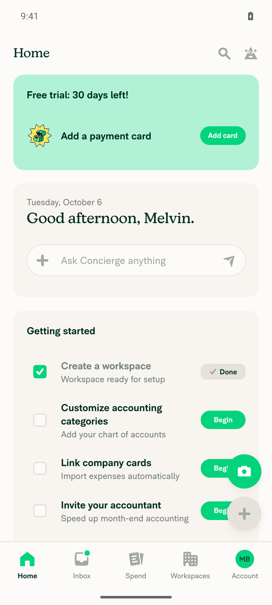 App home screen usable after returning from device settings