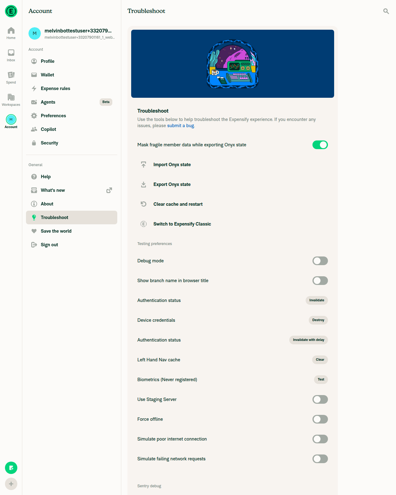 Force offline disabled, offline banner cleared