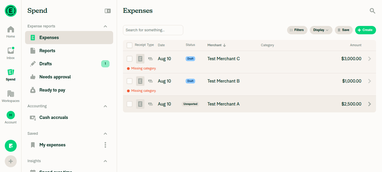 All expenses unchecked -> selection cleared, stable