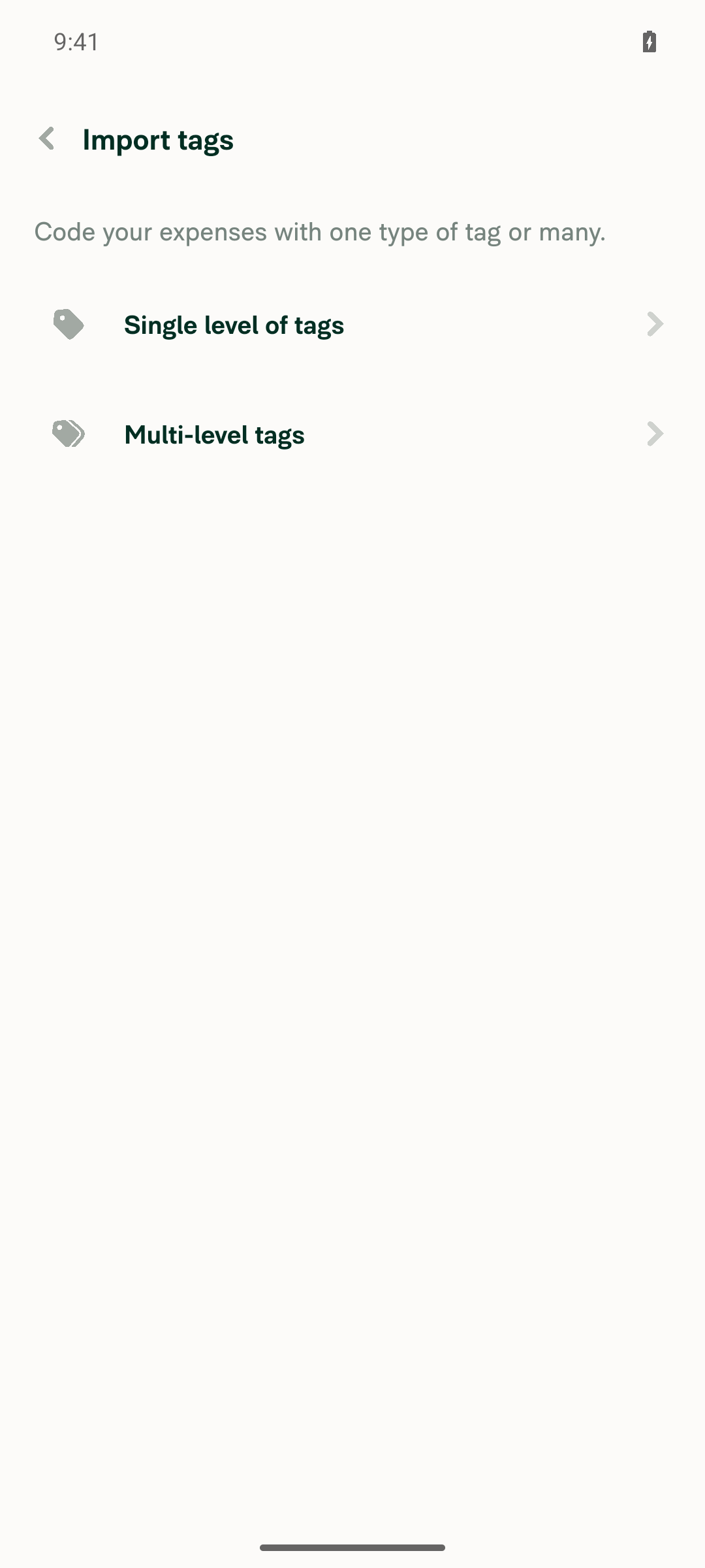 Import tags flow
