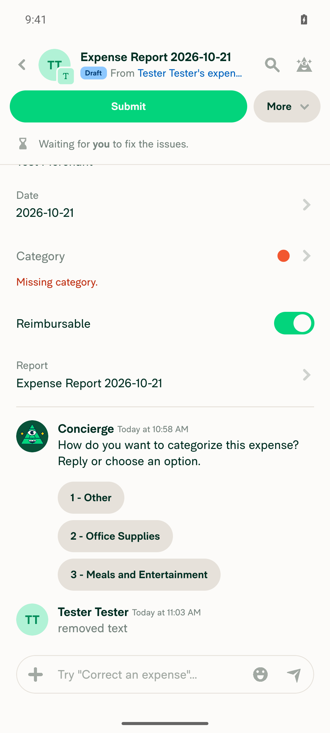 System message reads removed text without the previously clause
