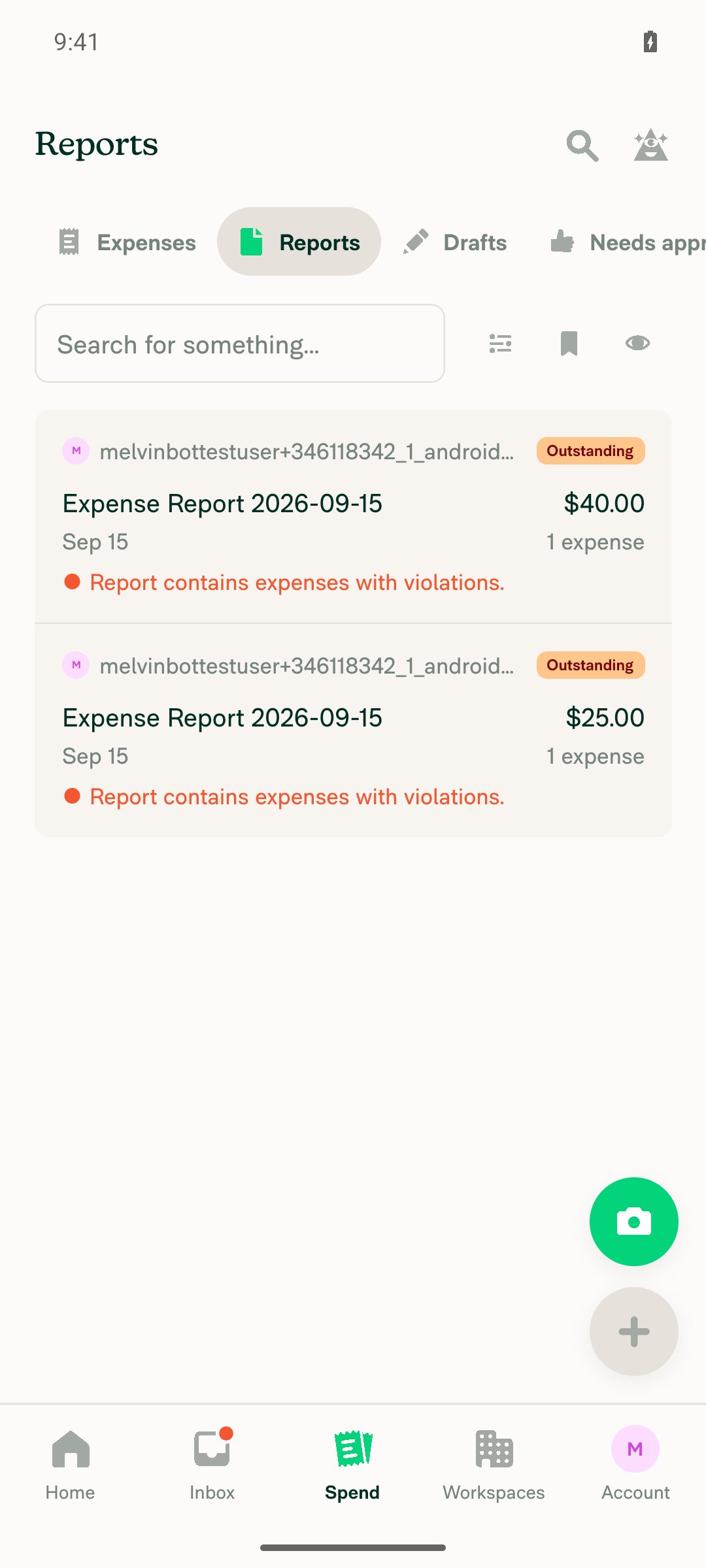 Reports tab shown selected after reload instead of Needs approval