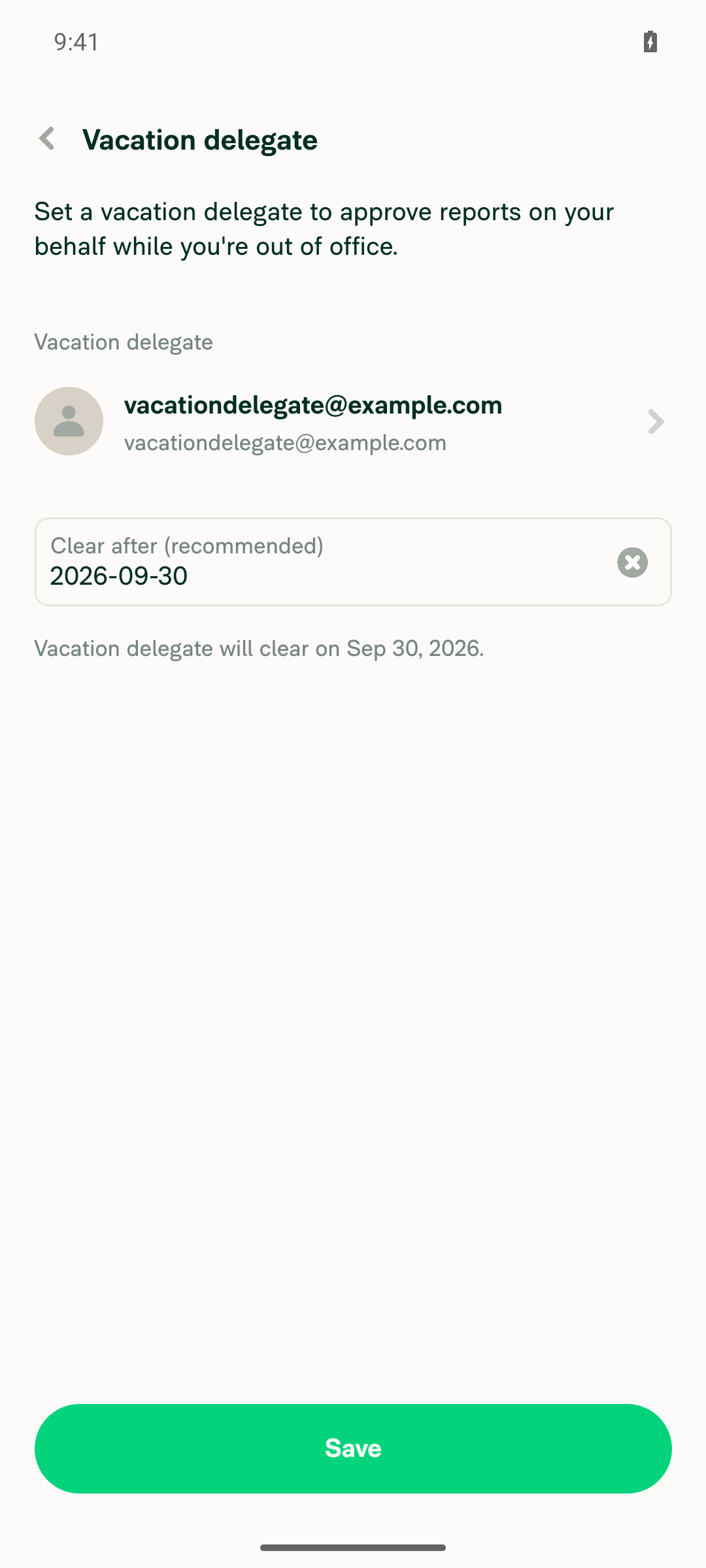 Clear-after note showing the picked date