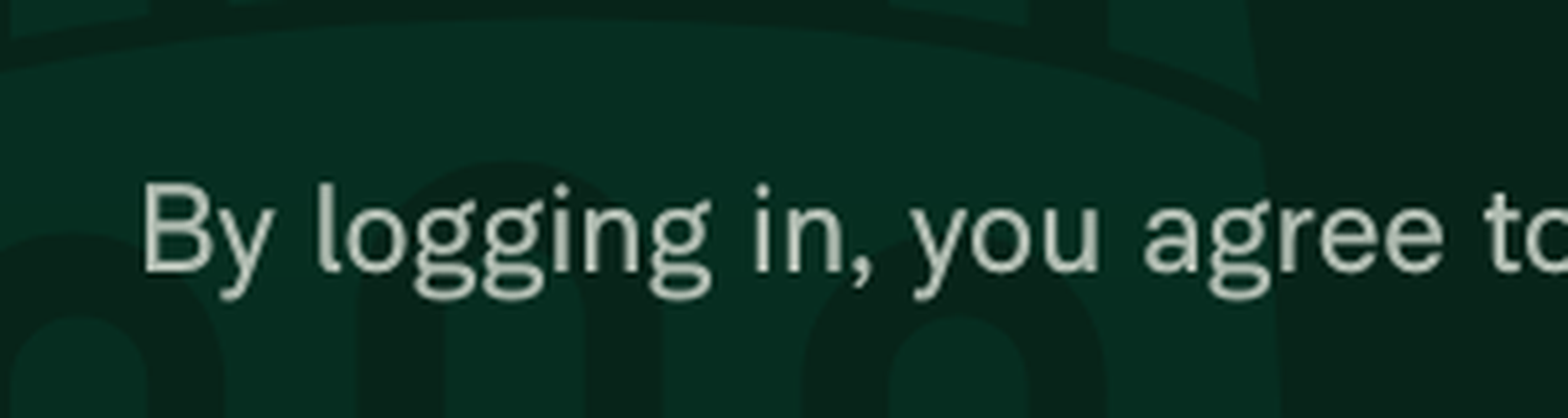 Zoomed 'By logging in, you agree to' showing full g/y descenders