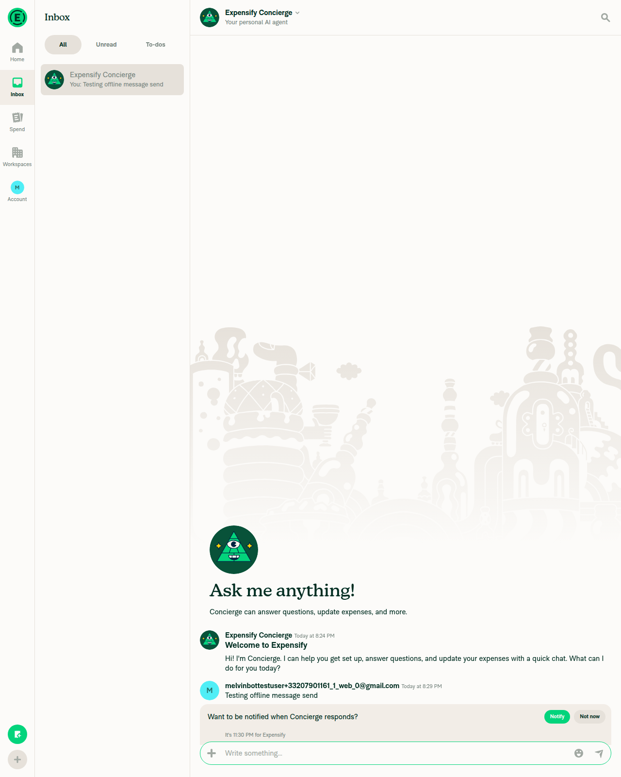 Reconnected: queued message delivered normally after coming back online