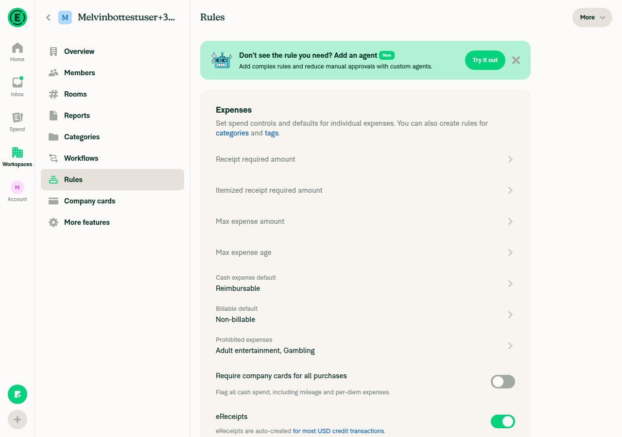 Hovering the truncated workspace name in the header, no tooltip bubble rendered