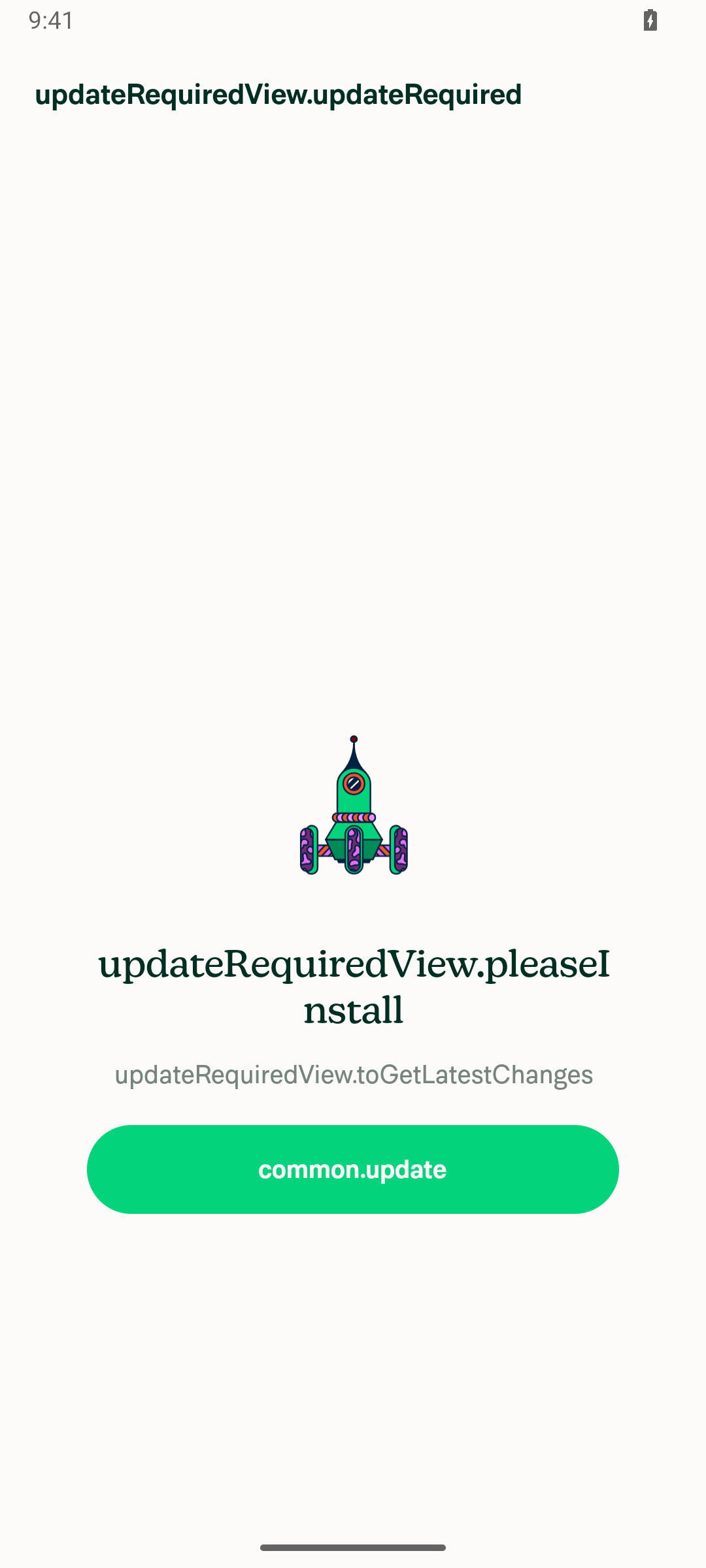 Update required gate after Metro recovery - i18n keys rendering as raw strings