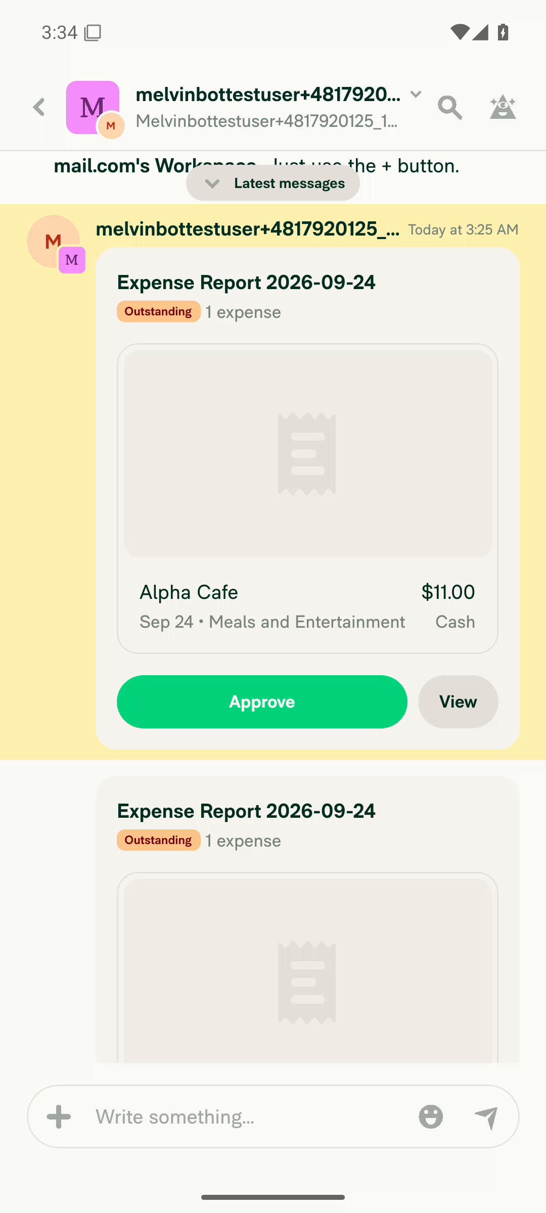 Alpha Cafe $11 preview Outstanding with Approve button before tap